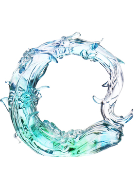 琉璃踏浪工艺品海浪艺术摆件