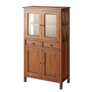 实木中古收纳柜复古客厅陈列柜展示柜防尘厨房餐边柜书柜橱柜整装