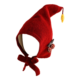 儿童帽子冬季可爱超萌女童精灵帽加厚保暖防风外出宝宝针织护耳帽