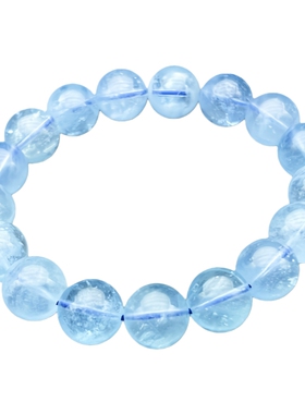 无加色天空蓝海蓝宝手串