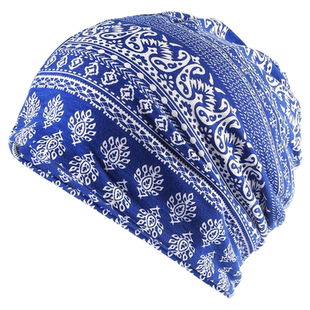 帽子冰丝布印花春夏新款时尚超薄款千鸟格豹纹洋气包头帽遮白发帽