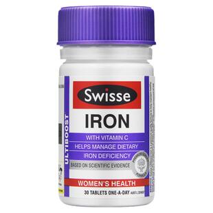 保税 澳洲Swisse补铁片iron成人孕产妇哺乳期老年铁元素气血30片