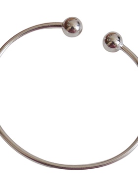 S925银简约开口圆珠手镯女