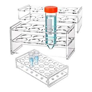 有机离心管架ep管架单孔加厚0.2/0.5/1.5/5/10/50/100ml亚克力板架可定制试管架子实验室用架多功能架包邮