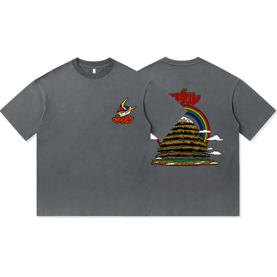 神龙斗士创界山日系动漫印花百搭重磅纯棉T恤半袖杉情侣男女同款