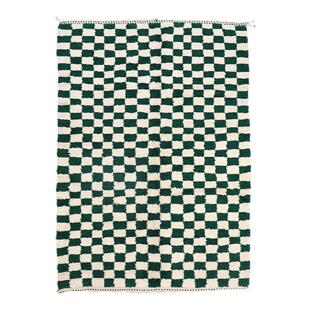 Roomology摩洛哥进口精典纯羊毛手工捻线棋盘格地毯北欧中古系列