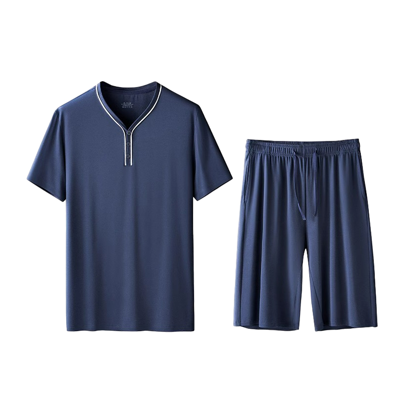 【高端輕奢美學定制禮盒】80S莫代爾短袖短褲睡衣家居服男士套裝
