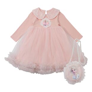 女童爱莎公主裙2026春季新款女孩春秋洋气女宝宝艾莎儿童仙女裙