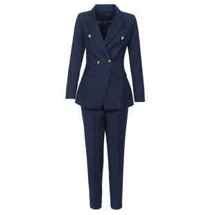 职业装2026春秋条纹西装套装女时尚气质大学生工作服职业西服正装