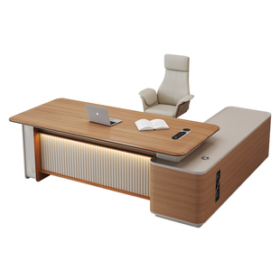 老板桌轻奢高级感办公桌简约现代领导总经理办公室大气高端大班台