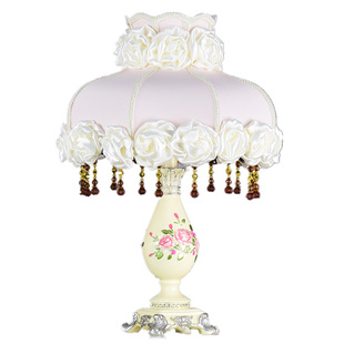 欧式卧室床头灯浪漫法式田园玫瑰节日礼品台灯结婚婚房氛围灯大号