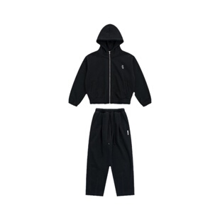 ROCKYROAD童装黑色连帽外套卫衣拉链开衫套装黑色卫裤街舞潮服
