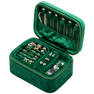 功能很多很好用上品美创耳环手饰品高档首饰收纳盒多层