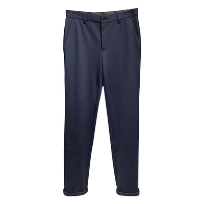 吊2990!鄂高端系秋冬季男士厚挺弹力直筒休闲裤 藏青色轻商务长裤