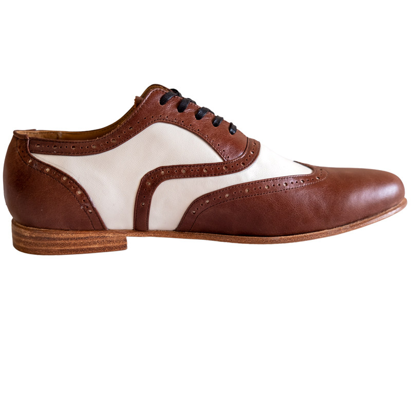 |男鞋|真皮底 wingtip 拼色系带皮鞋 Swing鞋 摇摆舞鞋 Lindy Hop