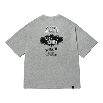 复古牌匾图案250g新疆棉短袖T恤