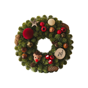 迷饰 圣诞节装饰品氛围高级感布置诺贝松圣诞树小型桌面摆件花环