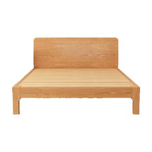 床1米8双人床实木床架现代简约主卧大床北美红橡木床架排骨架