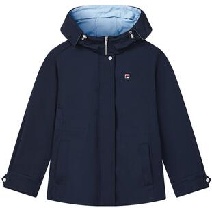 FILA 斐乐官方女士梭织外套2026夏新款时尚休闲宽松连帽风衣夹克