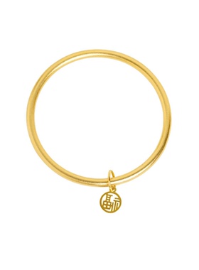 古法福字莲蓬莲花手镯镀金不掉色