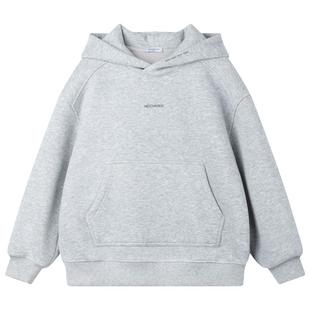 MUCMUKN 【10A抗菌】创意印绣花百搭连帽卫衣加厚一体绒男童冬新