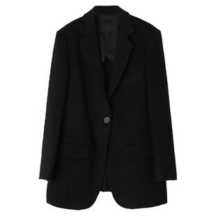 巴黎秀款过W~高定双面丝羊绒毛呢一粒扣精炼西装领名媛通勤外套特