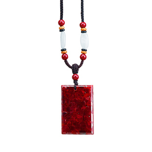 晶体全透光朱砂无事牌正品天然原矿大颗粒珍藏高纯度臻品收藏级