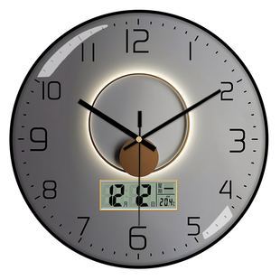 北欧钟表挂钟客厅2025新款自动对时电波钟家用静音时钟挂墙免打孔