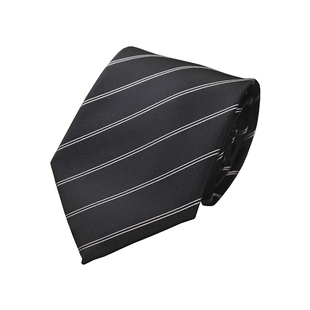领带男士黑白条纹斜纹宽版8CM商务职业正装工作上班4S店房地产