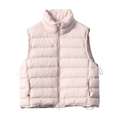 淘么淘 暖暖小泡芙 轻盈锁暖90白鸭绒轻薄排骨双拉链立领羽绒马甲