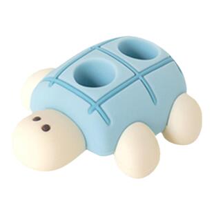 韩国romane可爱乌龟硅胶多用途双人牙刷架装饰免打孔ins置物笔架