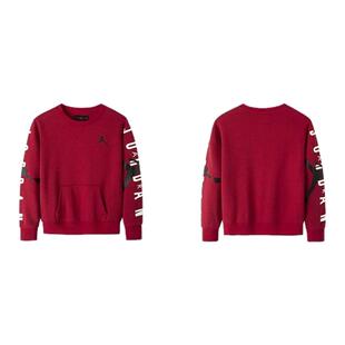 NIKE AIR JORDAN 耐克童装男女童卫衣2025春秋新款儿童红色拜年服