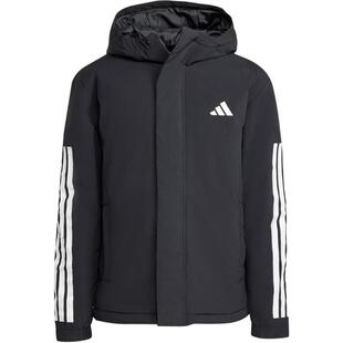 Adidas阿迪达斯棉服男女同款官方冬季新款黑色保暖连帽外套女