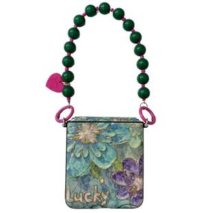 依维意 适用于华为Pocket2手机壳PuraX折叠屏墨绿珍珠手链OPPOFindN3Flip防摔斜挎烫金花朵novaFlip秋冬新款