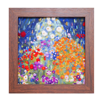 数绵羊羊毛毡戳戳乐diy材料包 花草花园相框装饰画摆件家居礼物