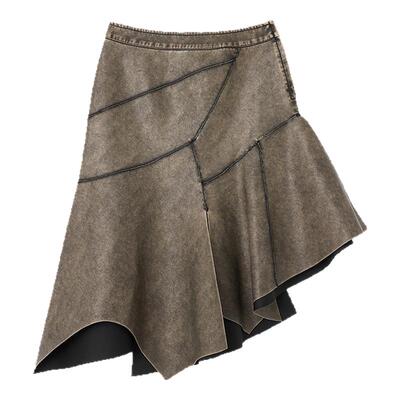 SLY 夏季新品艺术流浪风不规则设计鱼尾半身裙030ISZ31-0231