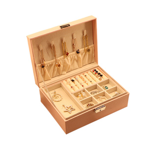 大容量带锁首饰盒耳环耳饰收纳盒耳钉饰品盒子网红珠宝盒项链戒子