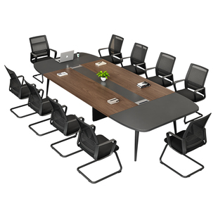 大小型会议桌长桌子长方形洽谈桌椅组合长条桌工业风办公桌工作台