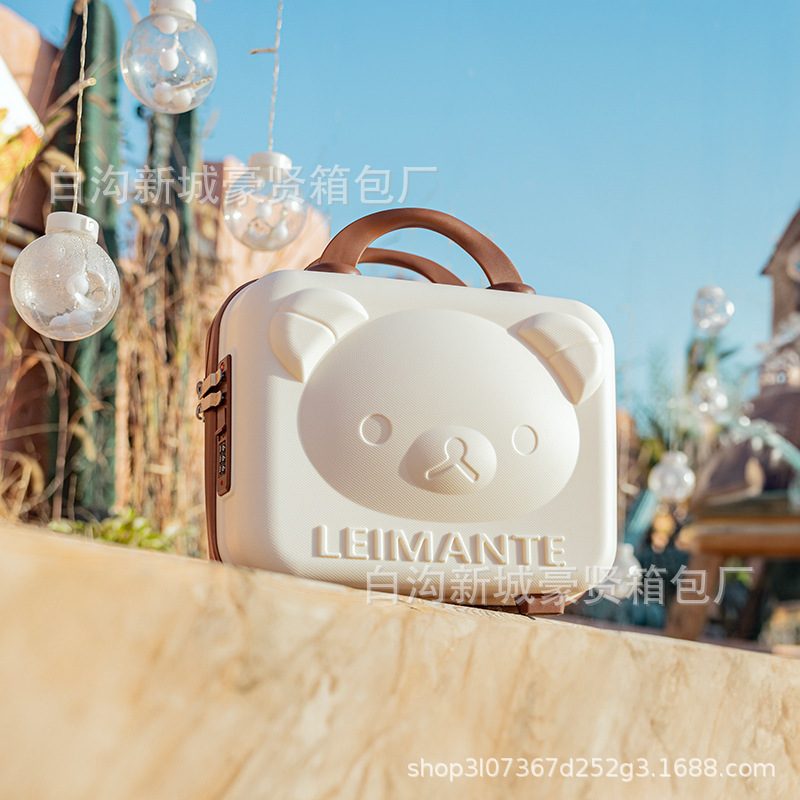 新品 化妆箱PP行李箱婚庆伴手礼收纳14寸卡通迷你手提箱礼品旅行