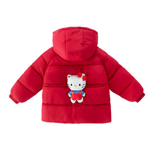 女童棉衣冬装洋气加绒外套保暖中长款儿童羽绒棉服加厚女宝宝棉袄