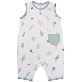Nest Designs婴儿无袖连体衣提花针织爬服宝宝哈衣夏季和尚衣