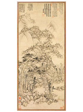 《丹崖玉树图》玄关装饰画新中式