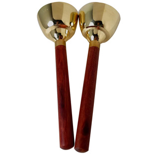 专业响铜大小碰铃铜甩子剧团专用带绳碰钟红檀木手柄碰铃红木挂架