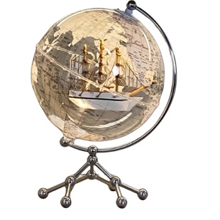 透明地球仪摆件轻奢高档高级感客厅玄关酒柜柜子桌面摆设卧室可发光小夜灯台灯家居装饰品男孩女孩生日礼物