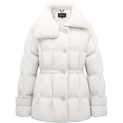 翻领大衣感短款羽绒服