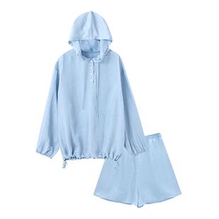 GOLDEN BARRY25夏温柔轻松醋酸小衫/短裤休闲套装女215126/561109