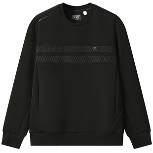 FILA 斐乐官方男子套头卫衣2025冬新款时尚简约基础针织长袖上衣