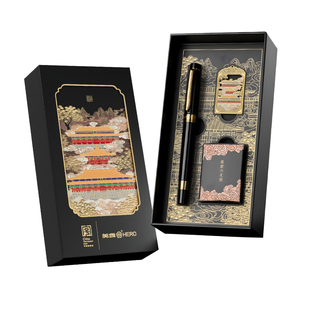 英雄牌钢笔国风礼盒学生专用墨囊书签套装商务男士高档女士精美成人高颜值礼物送礼教师生日礼品刻字私人定制