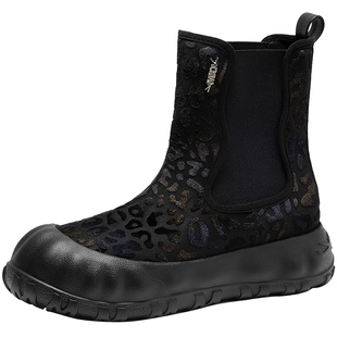 MIO米奥女靴机能厚底短靴2025冬季新款圆头时尚百搭复古切尔西靴