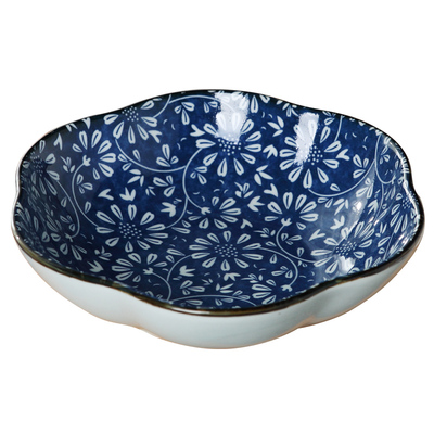 景德镇釉下彩梅花盘水果沙拉饺子